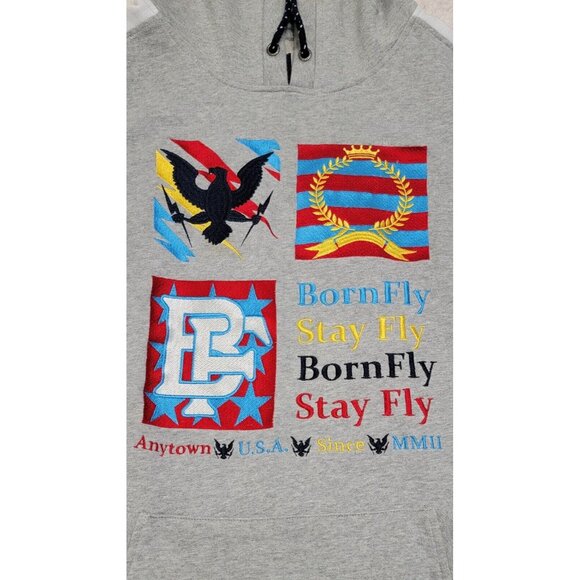 Born Fly Womens Gray Pullover Hoodie Streetwear Sweatshirt Long‎ Sleeve Size 3X - Picture 6 of 10